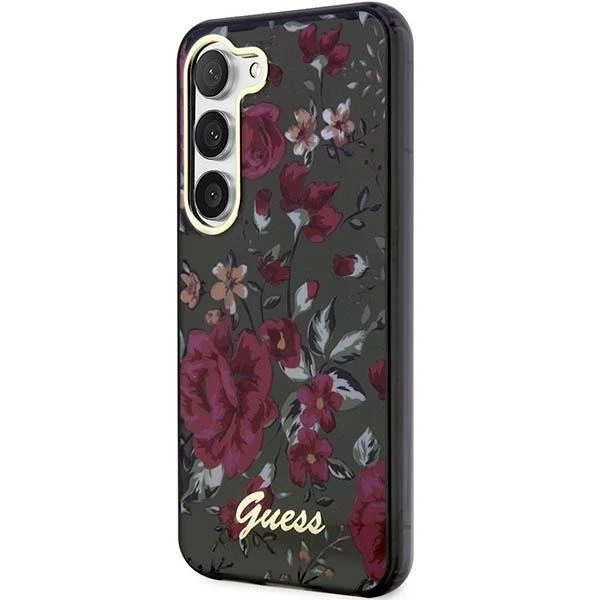 Etui Guess GUHCS23SHCFWSA do Samsung Galaxy S23 zielony/kaki hardcase Flower Collection