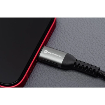 USB-A-auf-Lightning-Kabel 12 W 2 m Nylon Forcell Aluminium Weiß