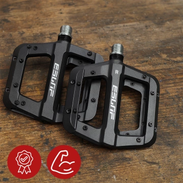 Platform bicycle pedals for road and mountain bikes, MTB platform, 3 bearings, black, set [2 pcs.] Black