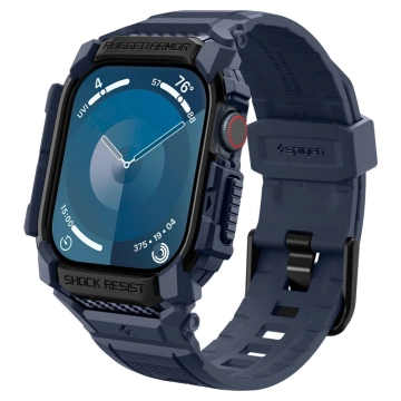 ЧОХОЛ З РЕМІНЦЕМ ДЛЯ APPLE WATCH 10 (46 ММ) ТЕМНО-СИНІЙ SPIGEN RUGGED ARMOR PRO