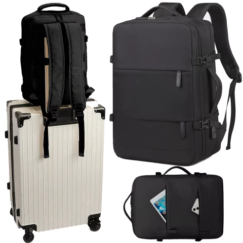 Alogy Backpack for Laptop Travel Accessories 46x32x15 cm for Work School Plane Travel Men's Women's Black