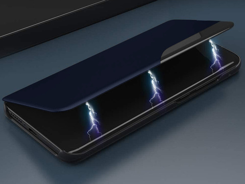 Etui z klapką portfel Alogy skórzane Smart View Cover do Samsung Galaxy A52 5G/ A52s Granatowe