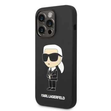 Puzdro Karl Lagerfeld KLHCP14XSNIKBCK pre iPhone 14 Pro Max 6,7" pevné silikónové puzdro Ikonik black/black