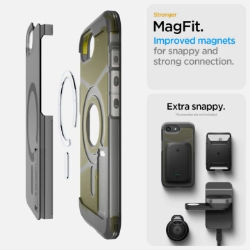 Чохол для iPhone 16e Spigen Tough Armor Mag MagSafe Frost Black
