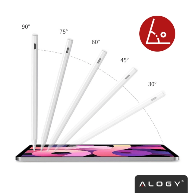 Magnetické pero Alogy pro poznámkové a skicovací pero pro Apple iPad Pro/ Air/ Mini White