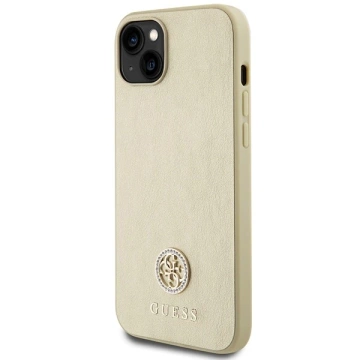 Etui Guess GUHCP15SPS4DGPD для iPhone 15 6.1" złoty/твердий чохол із золотом, шкіра, 4G, металевий логотип, страза