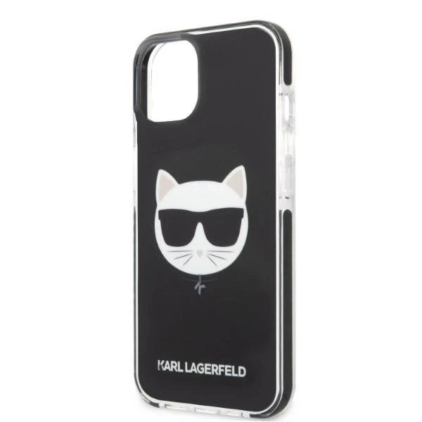 Ochranné pouzdro na telefon Karl Lagerfeld KLHCP13STPECK pro Apple iPhone 13 Mini 5,4" hardcase černá/černá Choupette Head