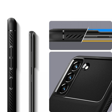 Puzdro pre Samsung Galaxy S21 FE puzdro Spigen Rugged Armor Matte Black Glass