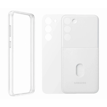 Kryt Samsung Frame Cover pre kryt Samsung Galaxy S23 Plus s vymeniteľnými zadnými stranami biely