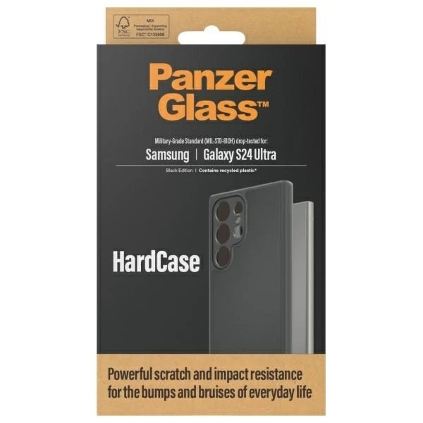 Kryt Samsung Galaxy S24 Ultra PanzerGlass HardCase D3O, vojenská trieda, čierna