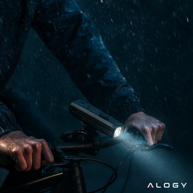 Alogy P12 Fahrradlicht schwarz Fahrradlicht vorne LED-Frontlicht Fahrradbeleuchtung wasserdicht IPX5