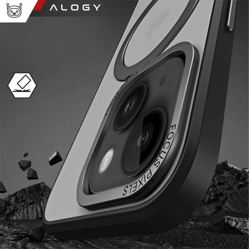 Alogy Armored Stand Ring Case protective phone cover for MagSafe for Apple iPhone 14 Plus Black Glass