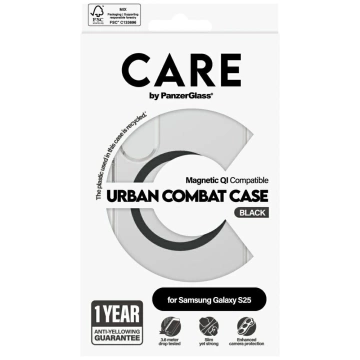 Samsung Galaxy S25 CARE von PanzerGlass Flagship Urban Combat QI Schwarz