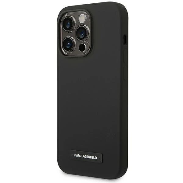 Etui Karl Lagerfeld KLHMP14XSLMP1K für iPhone 14 Pro Max 6,7" Hardcase Silikonplakette Magsafe Czarny/Schwarz