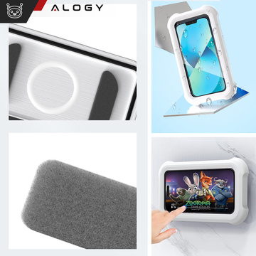 Waterproof case for 4-7" phone shower Holder Case case stand Alogy Waterproof White