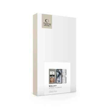 Pouzdro na Samsung Galaxy S25 Tech-Protect Wallet Spring Flowers