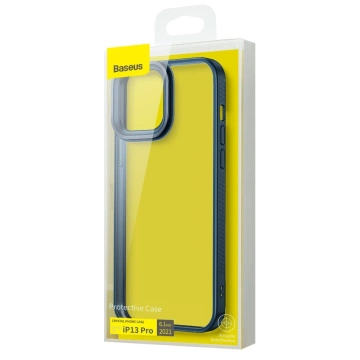Baseus Crystal Phone Case Armor Case for iPhone 13 Pro with Gel Frame blue (ARJT000703)