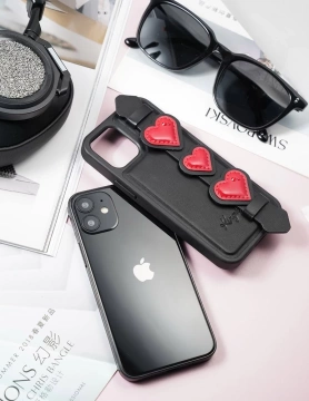 Гелевий чохол Kingxbar Sweet Series декорований оригінальними кристалами Swarovski з підставкою iPhone 12 Pro / iPhone 12 black