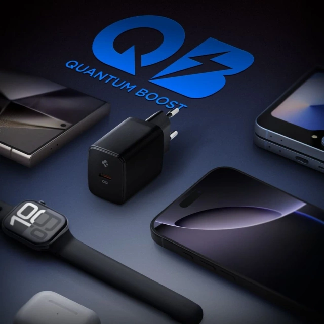 Nabíjačka Spigen Essential EE201EU 20W USB-C GaN Quantum Boost čierna