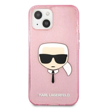Karl Lagerfeld KLHCP13SKHTUGLP iPhone 13 mini 5,4" różowy/рожевий твердий чохол Glitter Karl`s Head