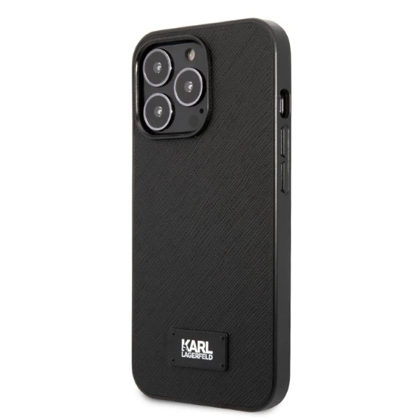 Etui Karl Lagerfeld KLHCP13XSFMP2K na iPhone 13 Pro Max 6,7" pevné puzdro Saffiano Plaque