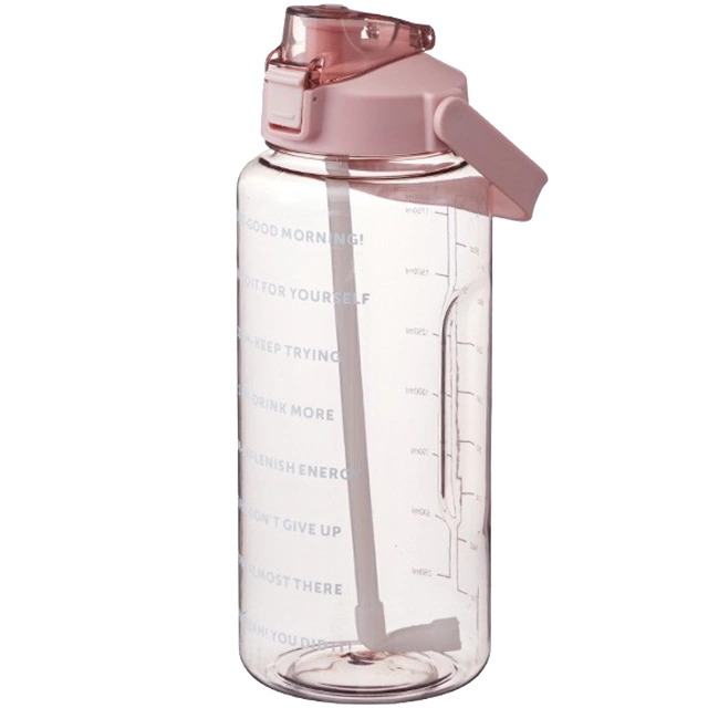 Large bottle for drinking drinks Alogy MotivHydro Motivational measuring cup 2l 2000ml Pink