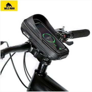 Wildman ES16 Bike Frame Bag Black with Phone Window 0.5L