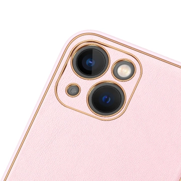 Pouzdro Dux Ducis Yolo iPhone 14 Plus elegantní kryt z ekologické kůže růžové barvy