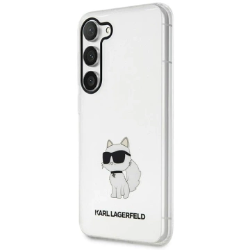 Ochranné puzdro na telefón Karl Lagerfeld KLHCS23MHNCHTCT pre Samsung Galaxy S23 Plus S916 priehľadné pevné puzdro Ikonik Choupette