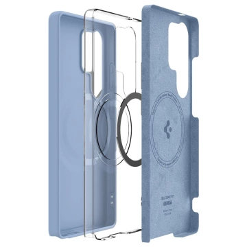 Silikonový kryt Spigen pro Samsung Galaxy S25 Ultra safírově modrý s nástavcem MagSafe.