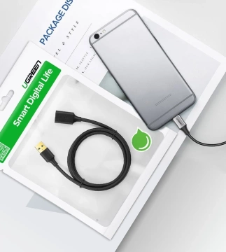 UGREEN Kabel Verlängerungskabel USB 3.0 (weiblich) - USB 3.0 (männlich) Adapter 1,5 m schwarz (US129 30126)