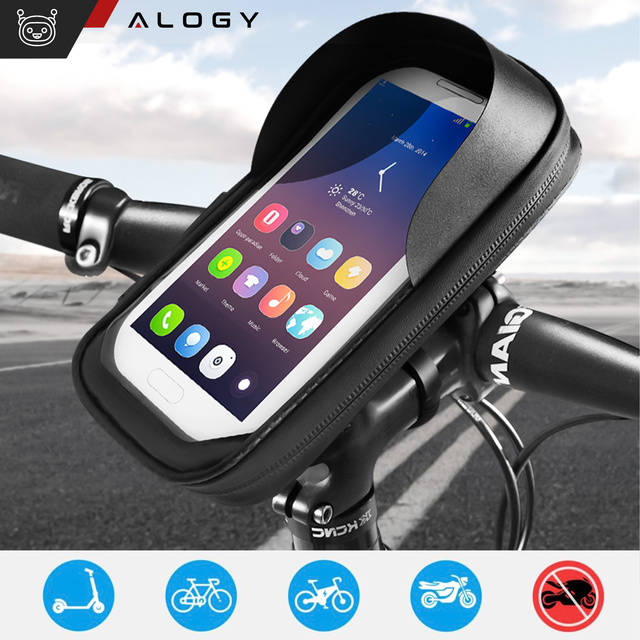 Чохол Сумка для велосипеда Сумка для телефону 6,4 дюйма Тримач для керма Велосипед 0,5 л Чорний Інструменти Мультитул Ключі 16 в 1 Alogy