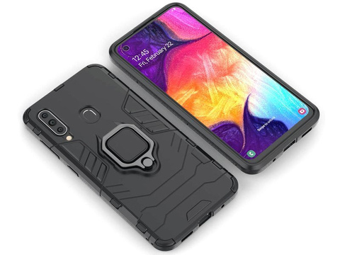Puzdro Alogy Stand Ring Armor pre Samsung Galaxy A60 / M40 čierne sklo Alogy