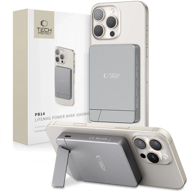 Powerbank MagSafe Tech-Protect PB14 5000mAh Pop-up Space Grau