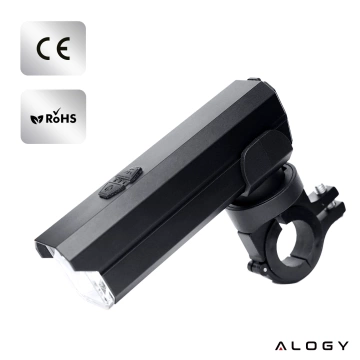 Světlo na kolo Přední LED světlo na kolo Osvětlení na kolo Vodotěsné IPX5 Alogy P12 Bike Light Black
