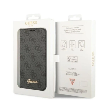 Etui Guess GUBKP14LHG4SHK für Apple iPhone 14 Pro 6,1" Czarny/Black Book 4G Vintage Gold Logo