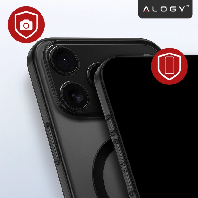 Puzdro Apple iPhone 17 Pro – matný kryt MagSafe s ochranou šošovky, tenký a odolný voči poškriabaniu, perfektne sedí – Alogy Skinny MatteCase™ čierny