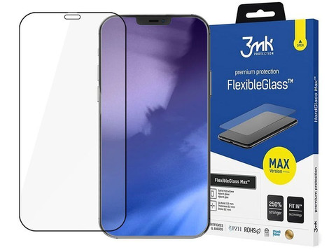 Szkło 3mk Flexible Glass Max 7H do Apple iPhone 12/ 12 Pro 6.1 Black