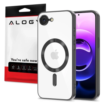 Apple iPhone 16e Alogy LuxeShield™️ Glamour Luxury Ring MagSafe Hülle mit Kameraabdeckung, Schwarz