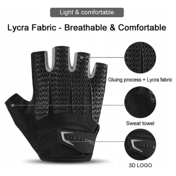 Rockbros S169BGR XL cycling gloves with gel inserts - gray
