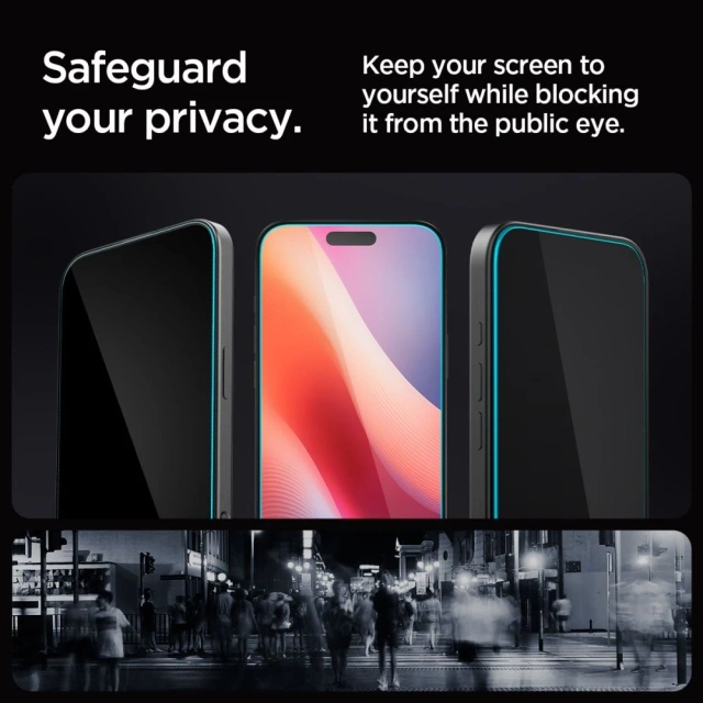 Spigen Glas.Tr ”Ez Fit” Privacy Glass 2-Pack for Iphone 16 Pro Max Privacy