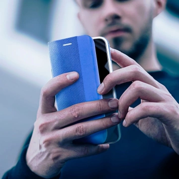 SENSITIVE Book Holster Case for Xiaomi Redmi Note 14 Pro Blue Stand