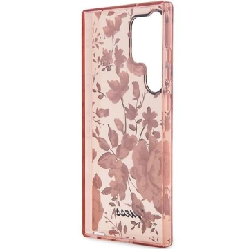 Guess GUHCS23LHCFWSP case for Samsung Galaxy S23 Ultra S918 pink/pink hardcase Flower Collection