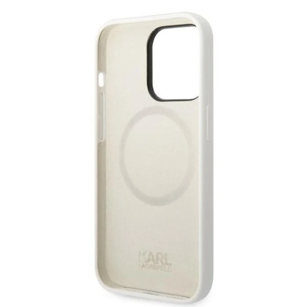 Karl Lagerfeld Case KLHMP14XSNCHBCH for iPhone 14 Pro Max 6.7" hardcase Silicone Choupette MagSafe white/white