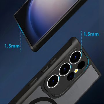Прозорий чохол MagSafe Alogy Ring Mag для Samsung Galaxy S23 Ultra Qi Chargers Black