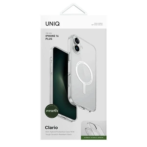 Etui UNIQ Clario do iPhone 16 Plus MagClick Przezroczyste Eco