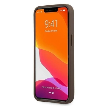 Etui Guess GUHCP13L4GMGBR pre Apple iPhone 13 Pro / 13 6,1" brązový/hnedý pevný obal 4G Big Metal Logo