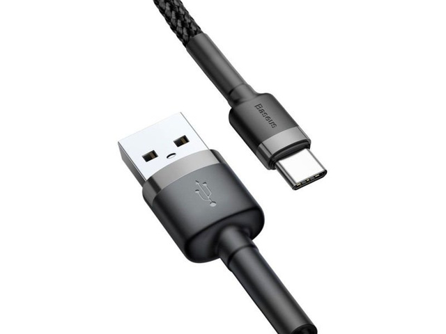 Кабель 2m Baseus USB-C 2A сірий чорний