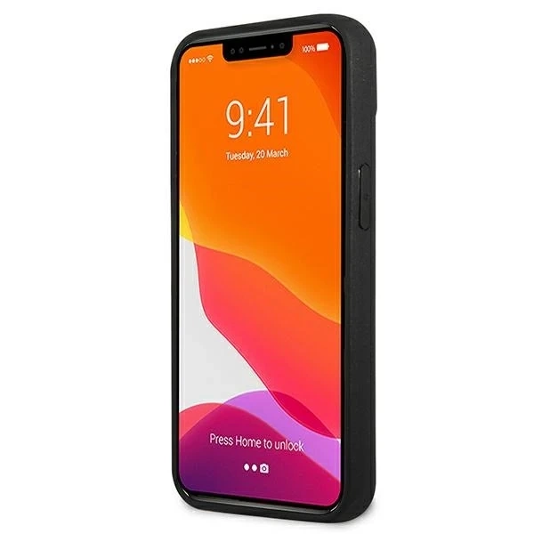 Puzdro Ferrari iPhone 13 mini 5,4" čierno/čierne pevné puzdro On Track Real Carbon