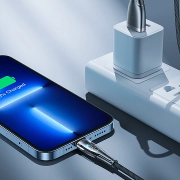 Rychlonabíjecí kabel Joyroom s chytrým vypínačem USB-A - Lightning 2.4A 1.2m černý (S-UL012A3)